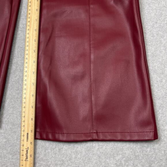 We The Free Uptown High Rise Vegan Leather Flare Pant in Mulberries Size 10 - Picture 14 of 15